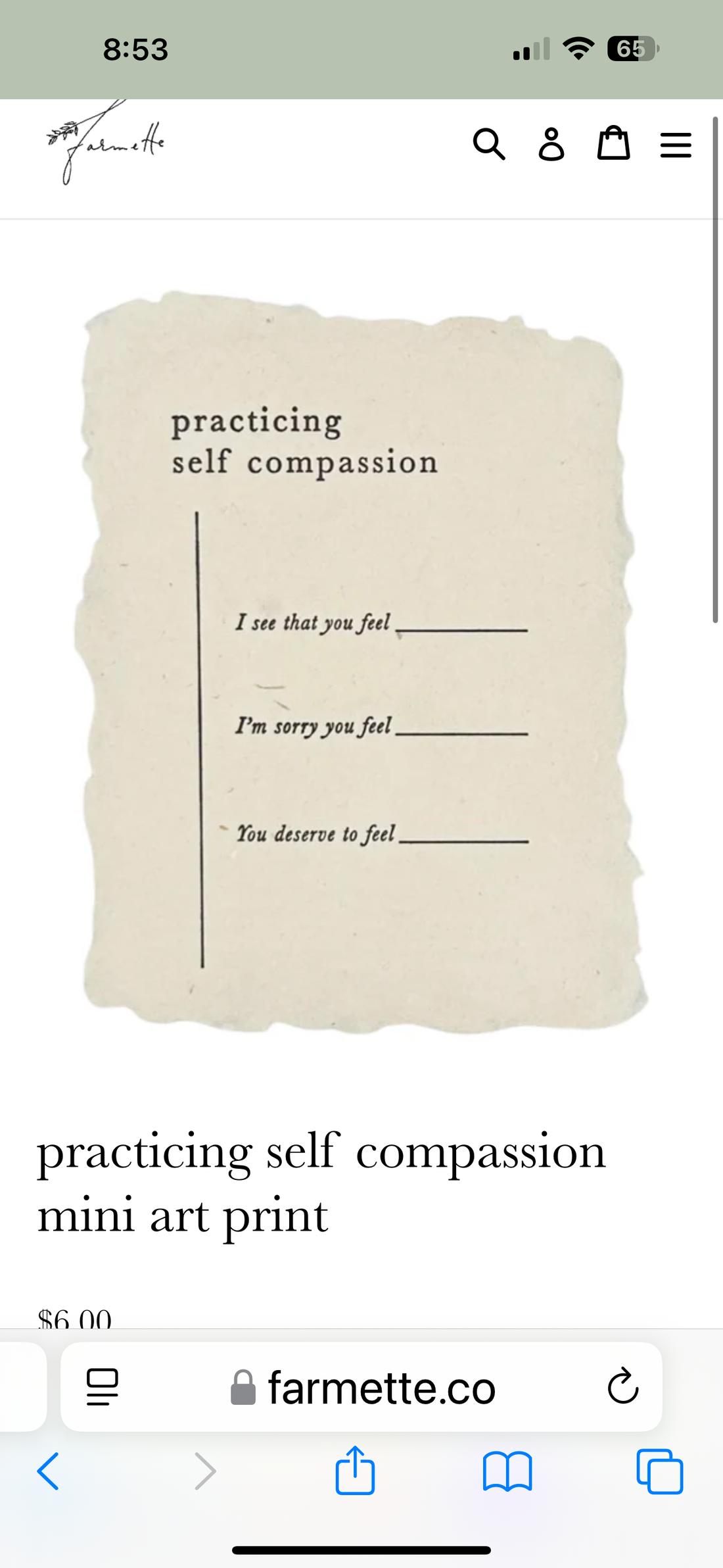 practicing self compassion mini art print